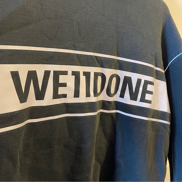We11done black reflective logo sweatshirt logo print sweater pullover size xs - Picture 2 of 9